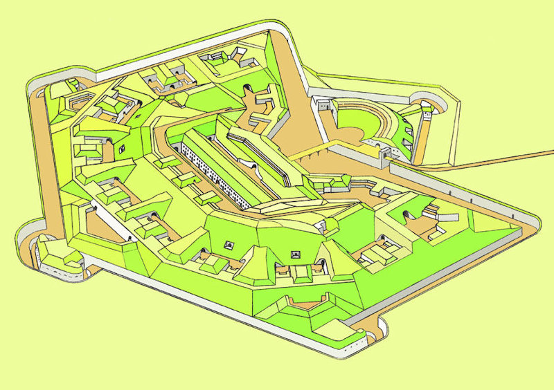 Un plan type "Séré de Rivières" : le Fort de Troyon