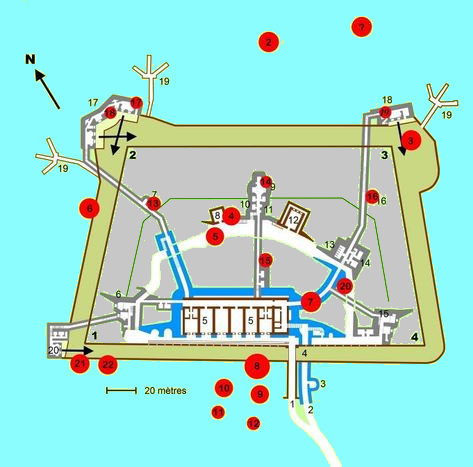 Le Fort de Vaux : Impact des obus de 210 mm (1915-1916)